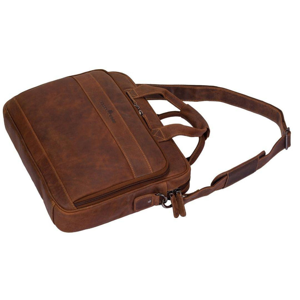 The Apollo Full-Grain Leather Briefcase: Brown
