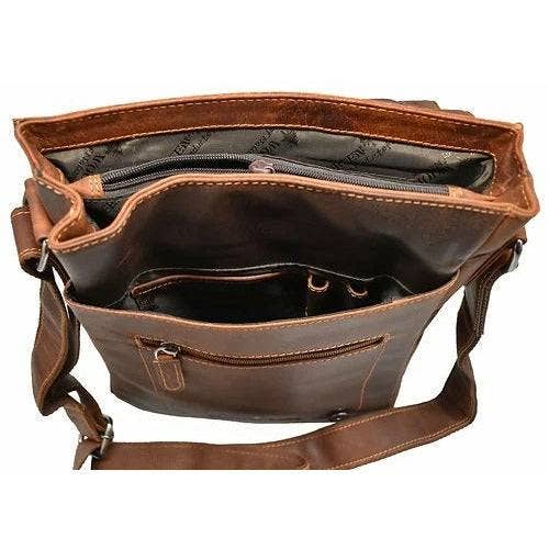 Leather Shoulder Bag Torquay - GW836: Brown