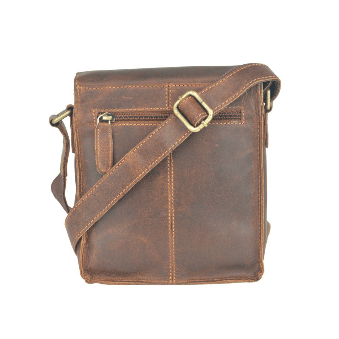Leather Shoulder Bag Dubbo GW196651: Brown