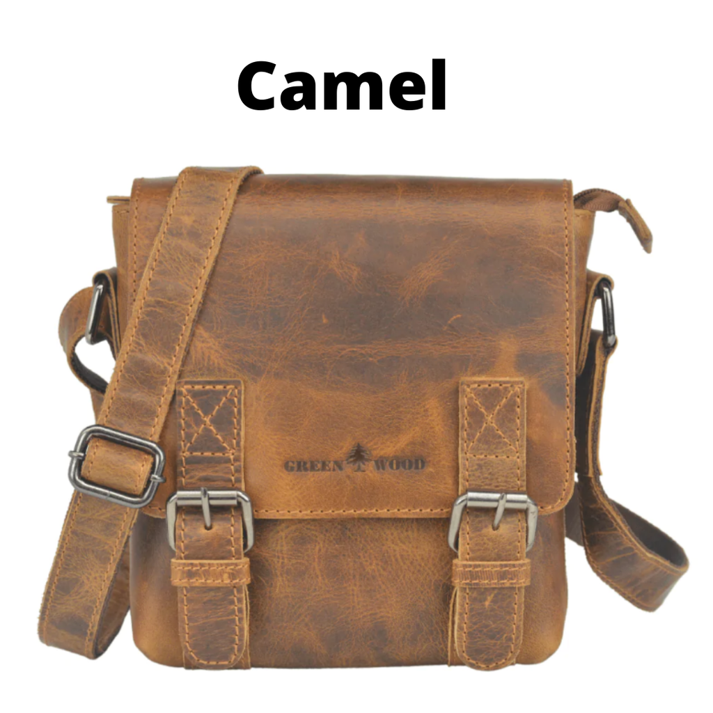 Leather Shoulder Bag Dubbo GW196651: Brown