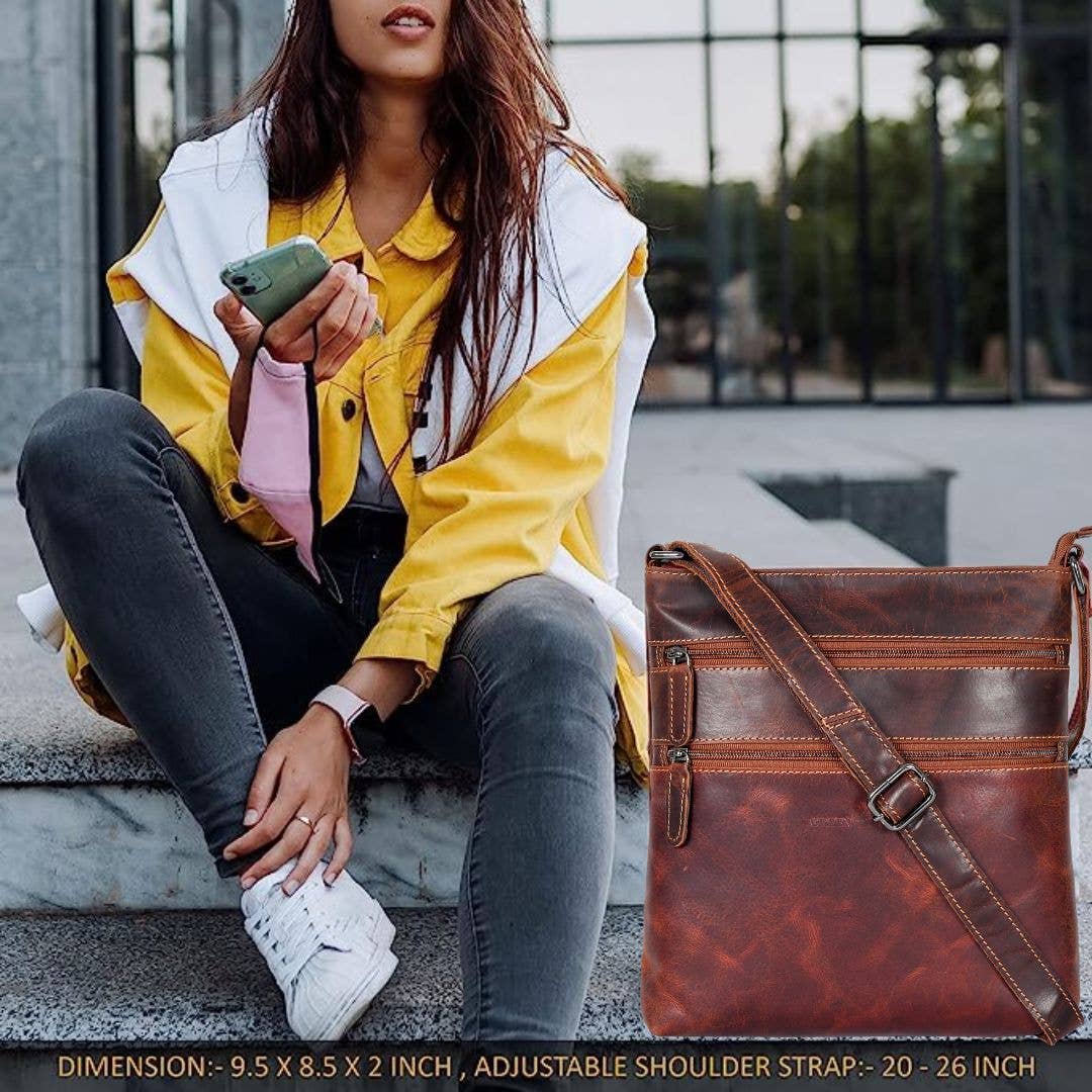 Leather Crossbody Purse: Sandel