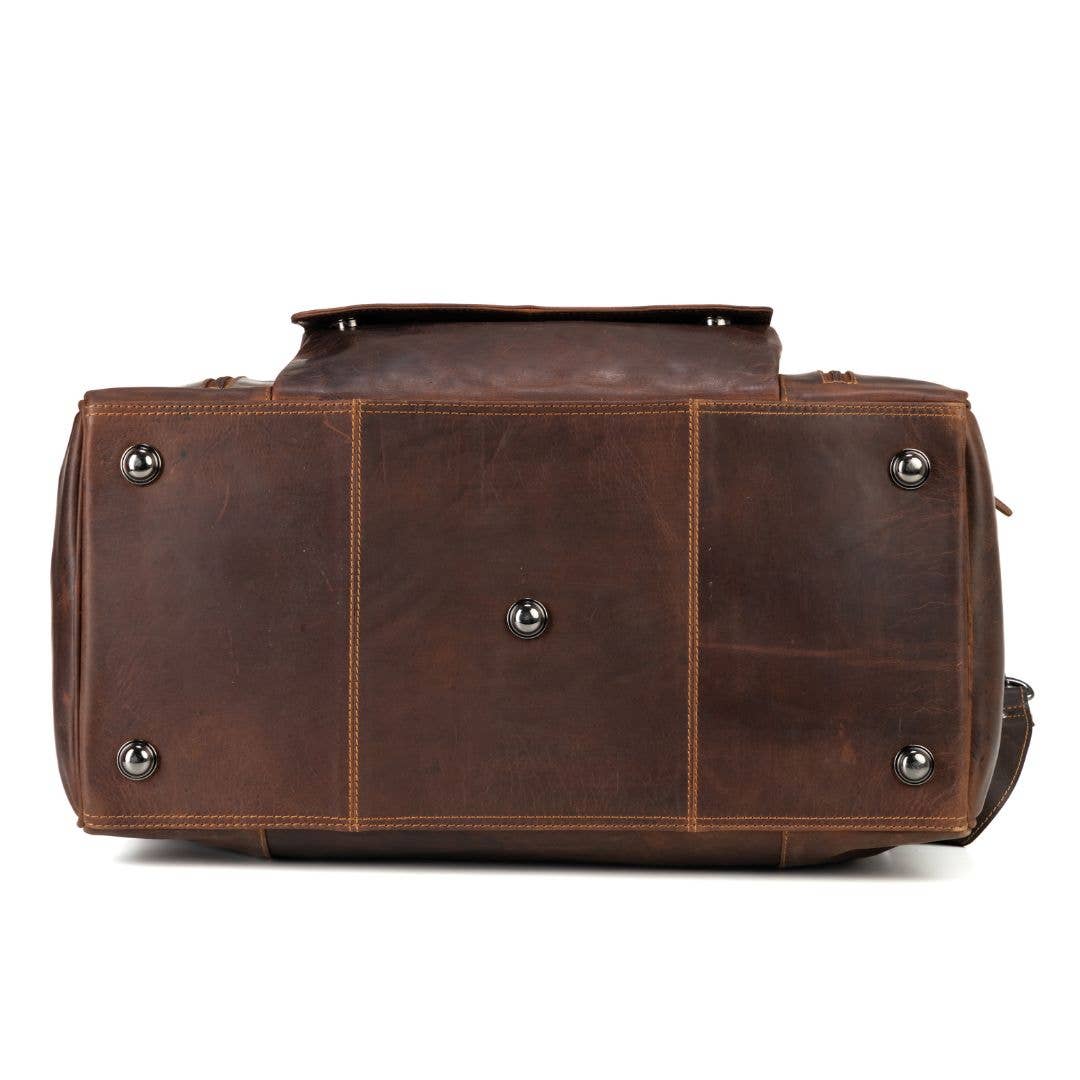 Leather Travel Bag Large - Casual Vintage Look - GW12790: Sandal