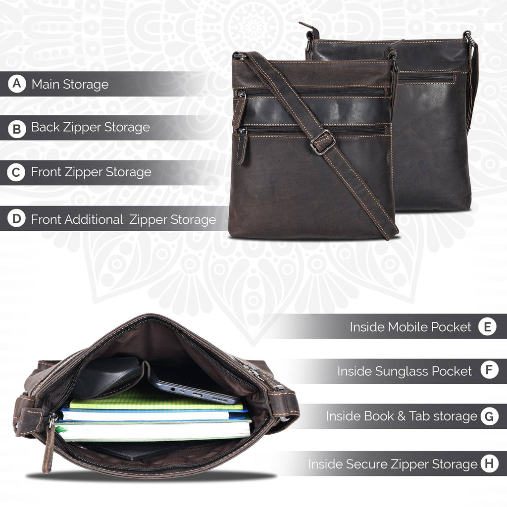 Leather Crossbody Purse: Sandel
