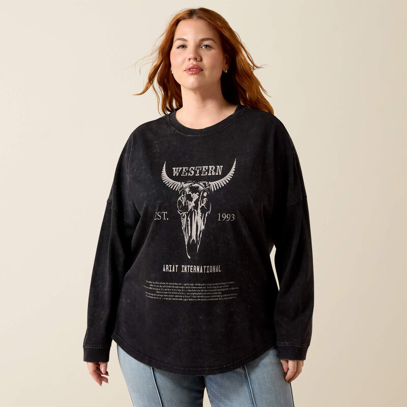 Ariat Canvas Oversized Long Sleeve T-Shirt