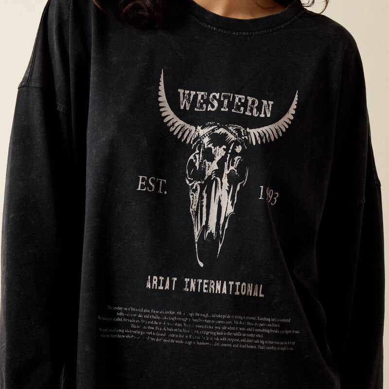 Ariat Canvas Oversized Long Sleeve T-Shirt