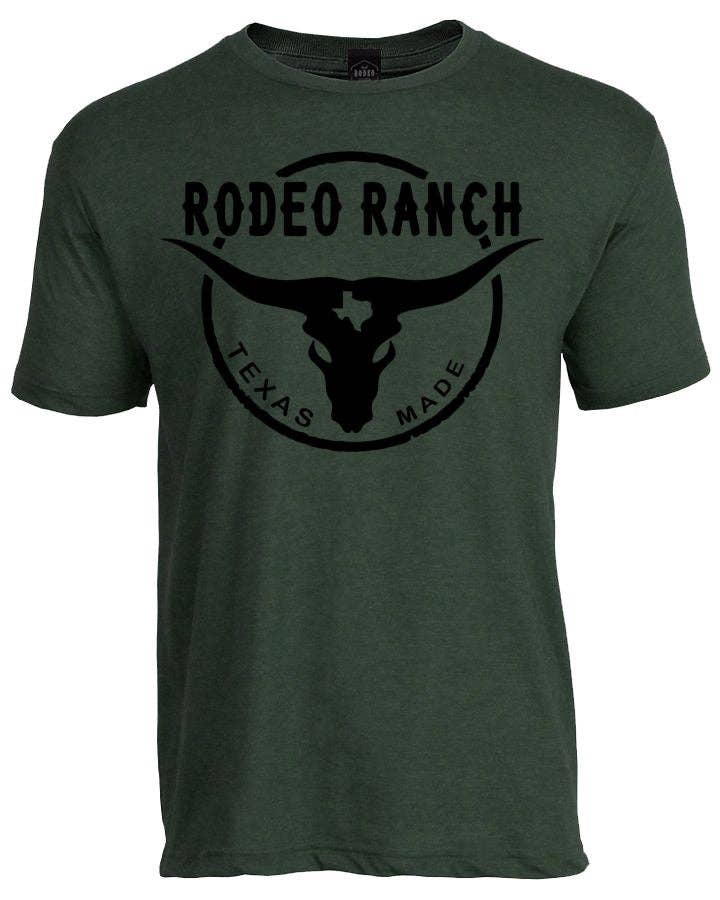 Rodeo Ranch Texas Made Short Sleeve Shirt - Heather Forest: L