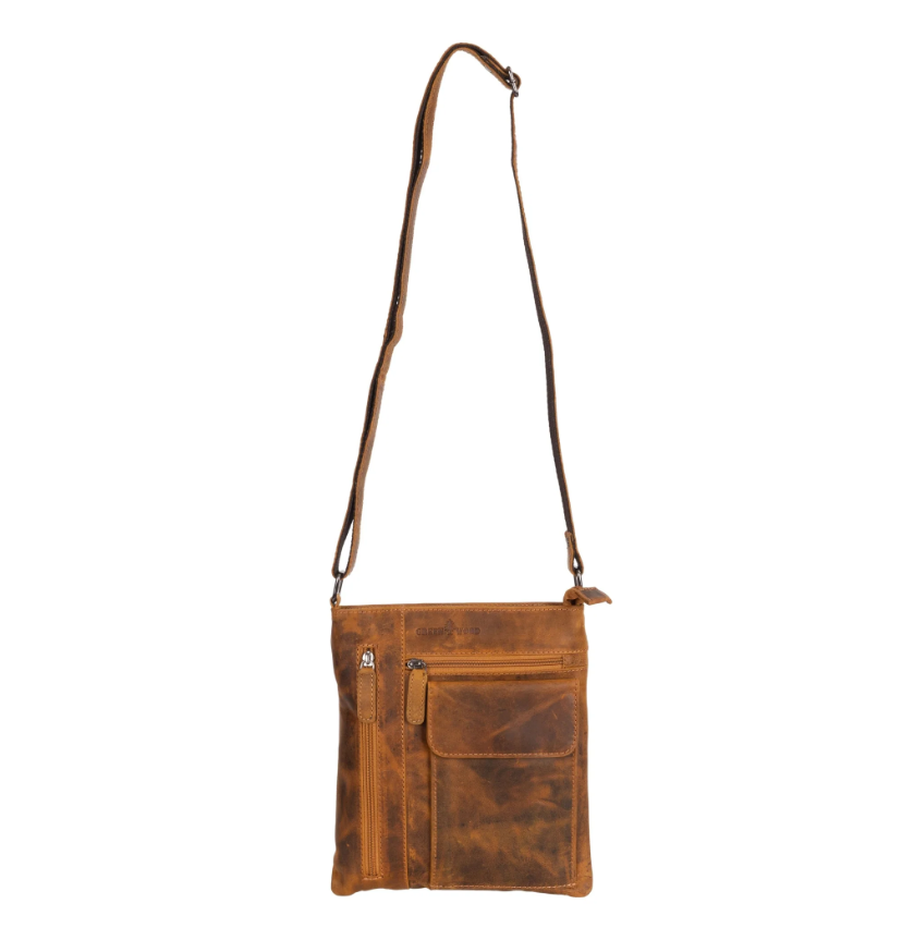 Ladies Cross Body Leather Bag Lucy LD007: Brown