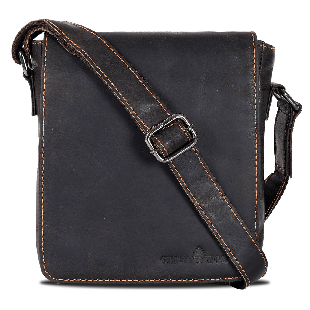 Leather Shoulder Bag Luna: Sandel