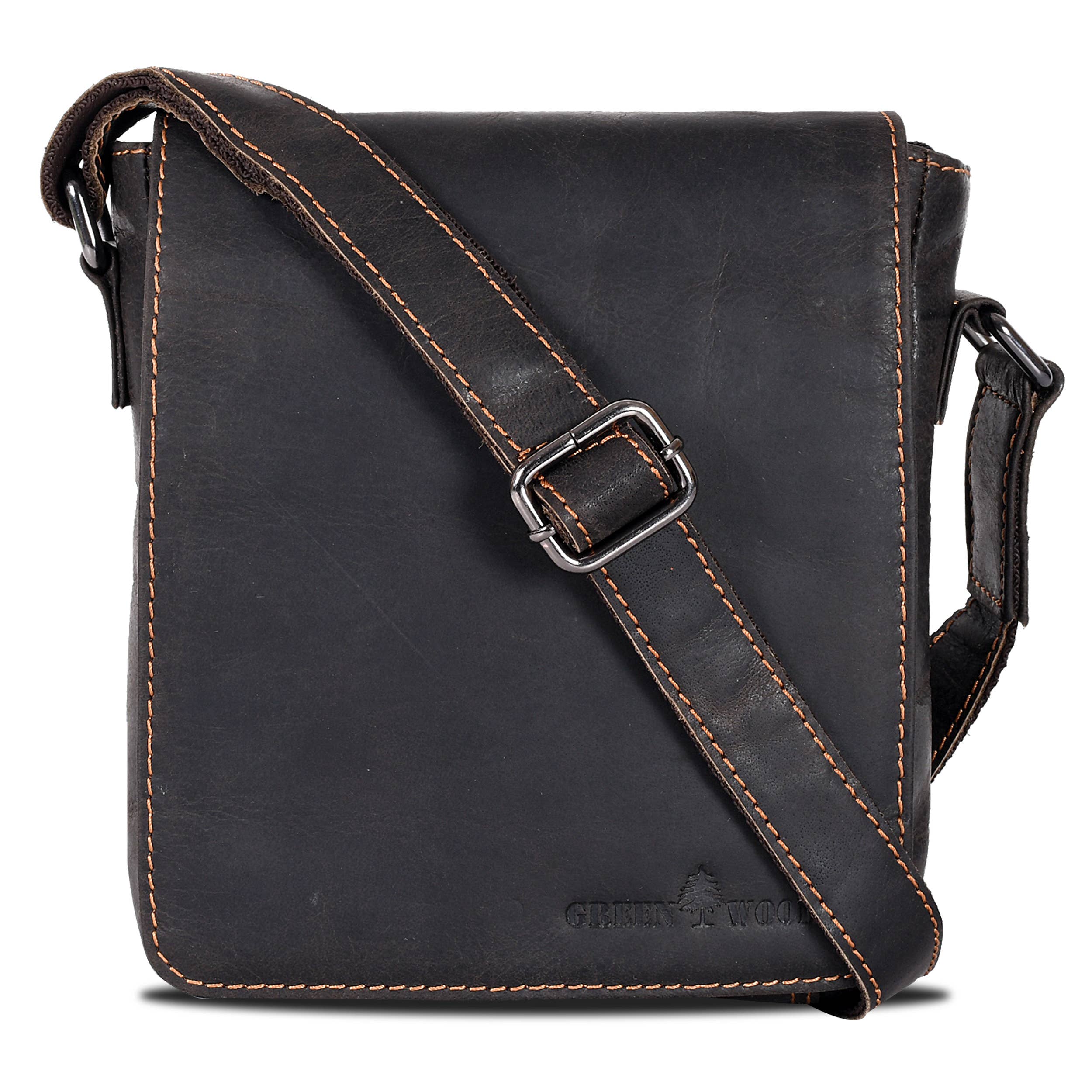 Leather Shoulder Bag Luna: Sandel