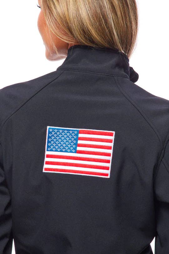 Women's Softshell Rodeo Embroidery Fleece-Lined Jackets USA: M