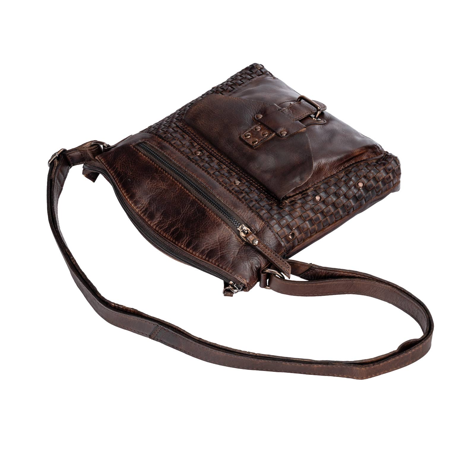 Leather Shoulder Bag Elsa for Women: Cognac