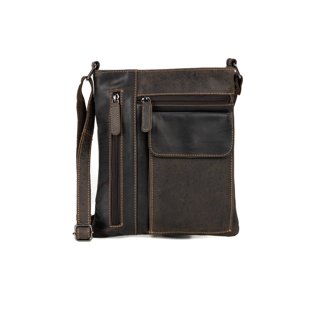 Ladies Cross Body Leather Bag Lucy LD007: Brown