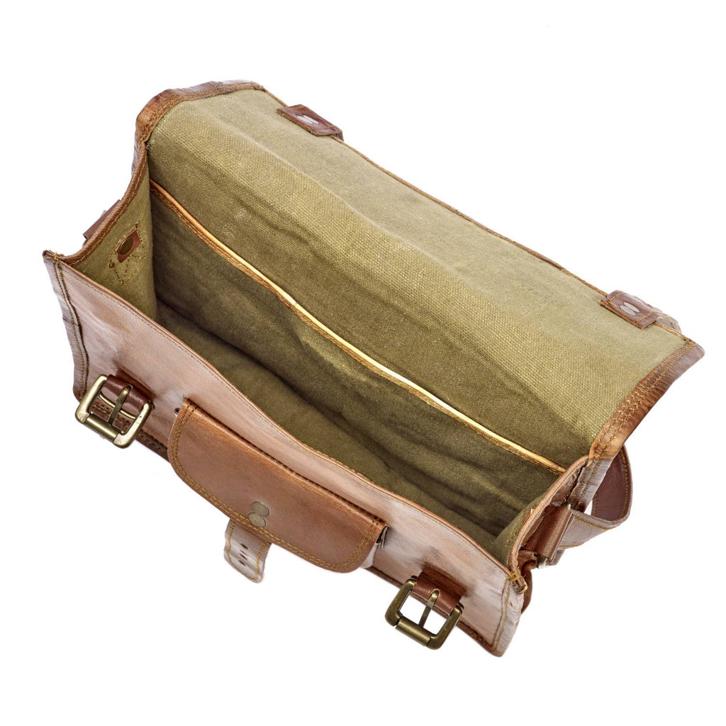 Medium Brown Leather Satchel