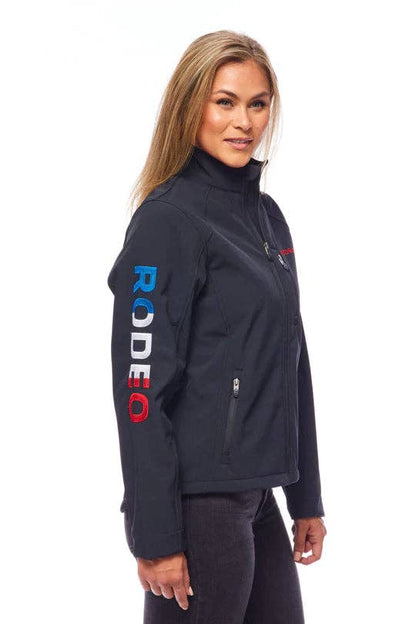 Women's Softshell Rodeo Embroidery Fleece-Lined Jackets USA: M