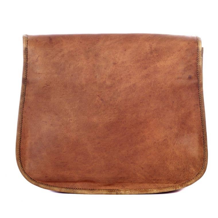 Brown Leather Satchel Style Saddle Bag