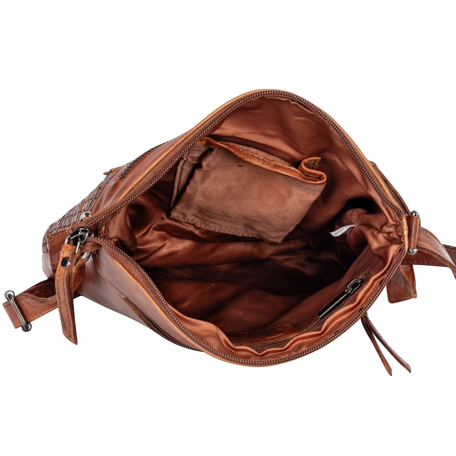 Leather Shoulder Bag Elsa for Women: Cognac