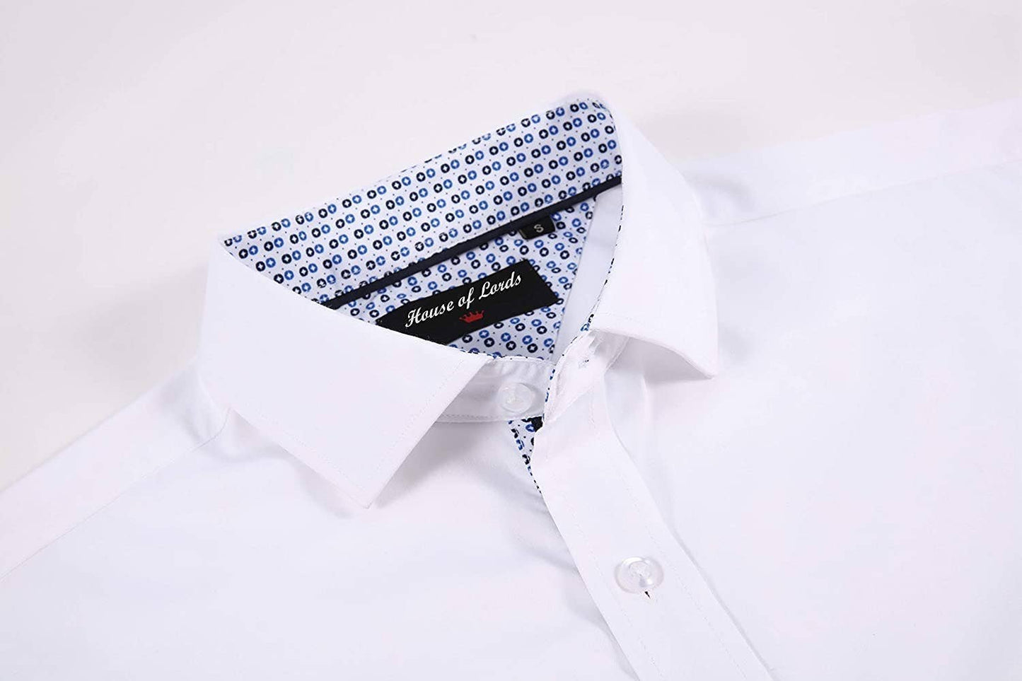 Mens Dress Shirts Wrinkle Free Regular Long Sleeve Shirts - WHITE: L