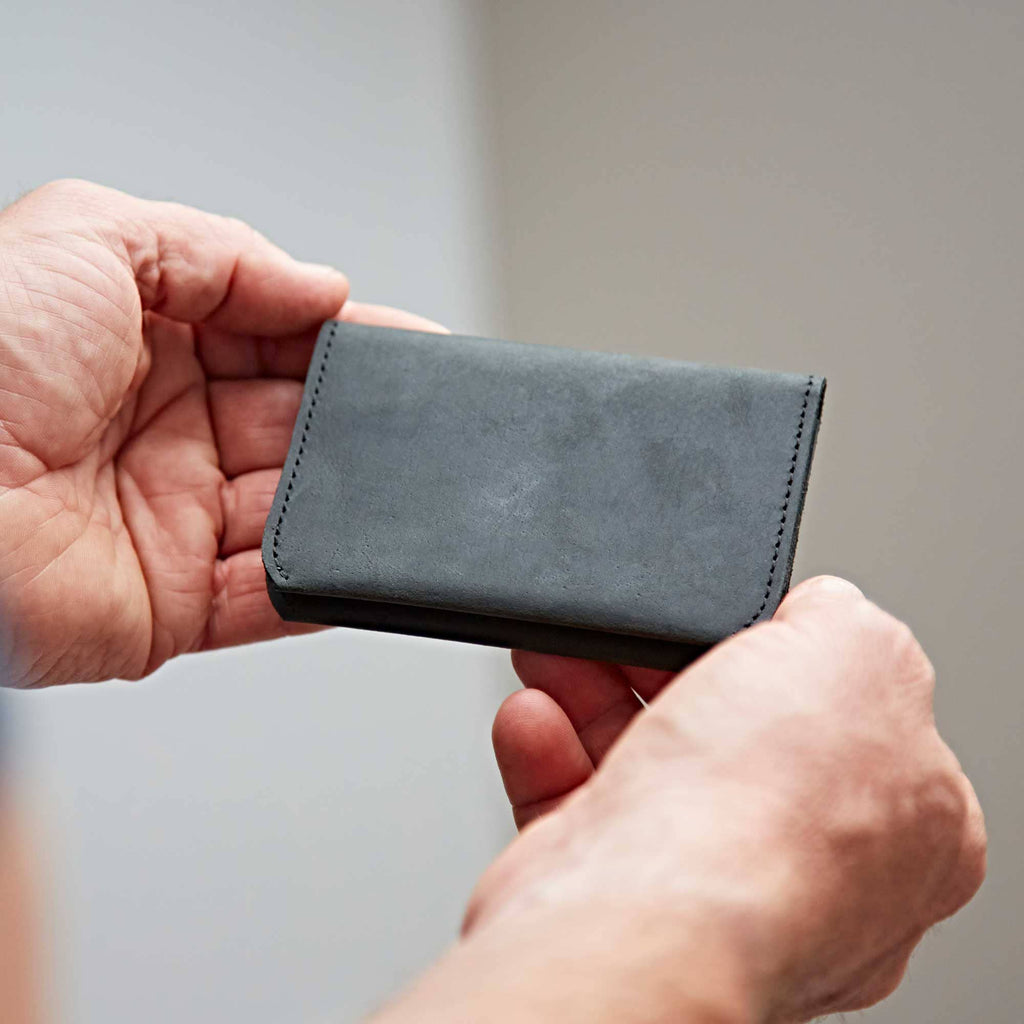 Buffalo Leather Card Wallet - Handmade: Brown