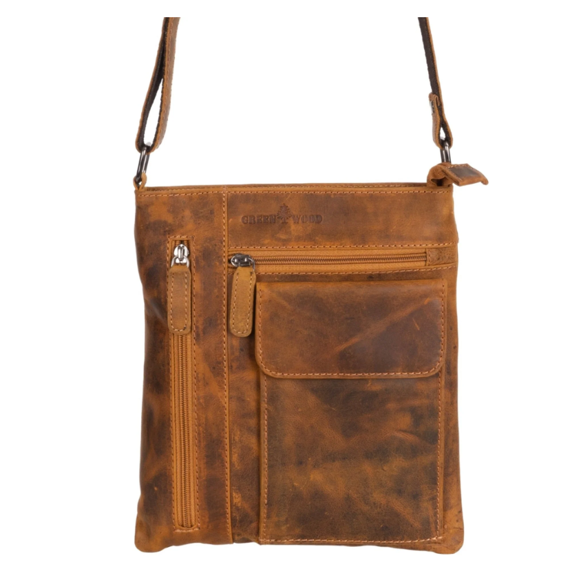 Ladies Cross Body Leather Bag Lucy LD007: Brown