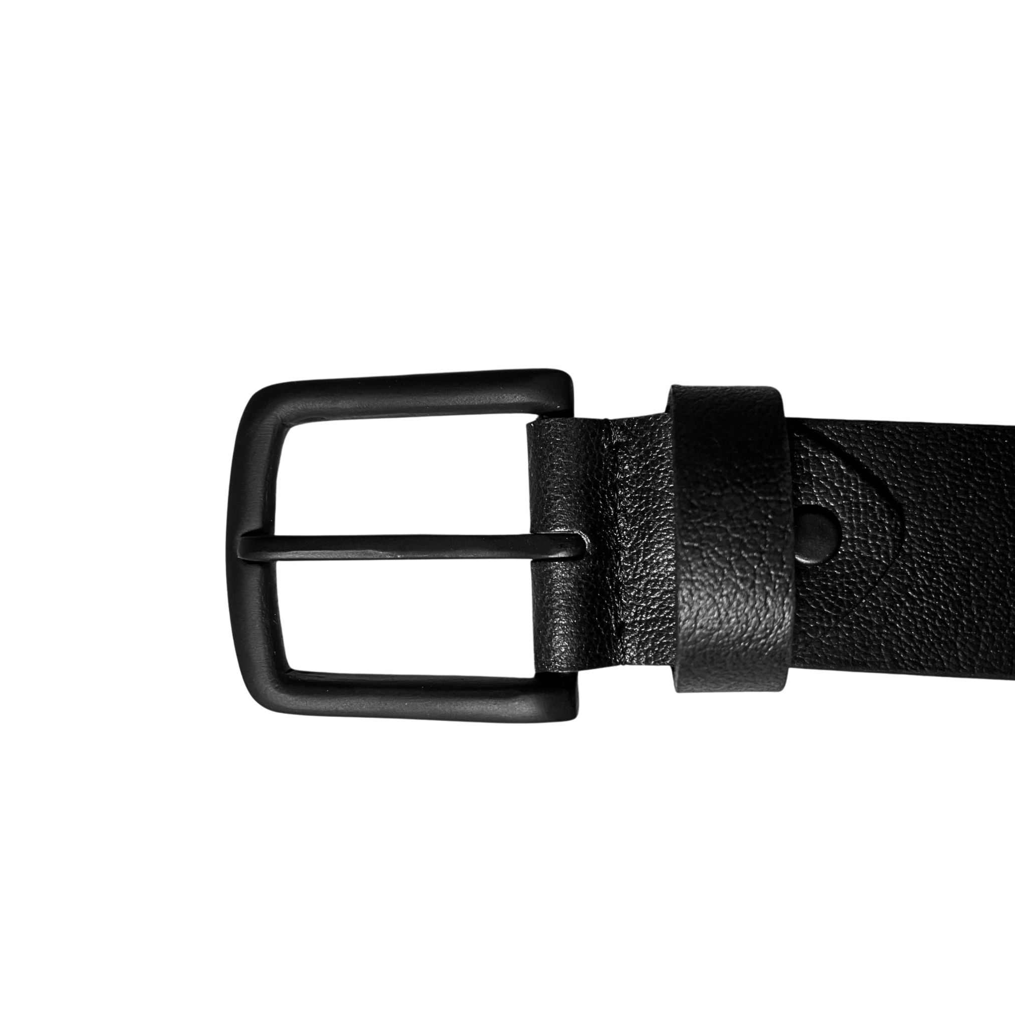 Leather Black Belt with Black Buckle: Wide / Large