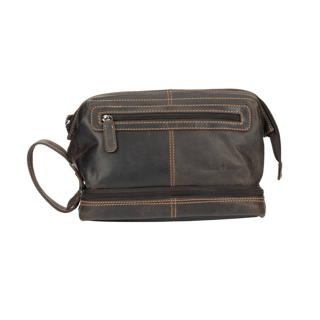 Leather Toiletry Bag Napier TB798: Brown