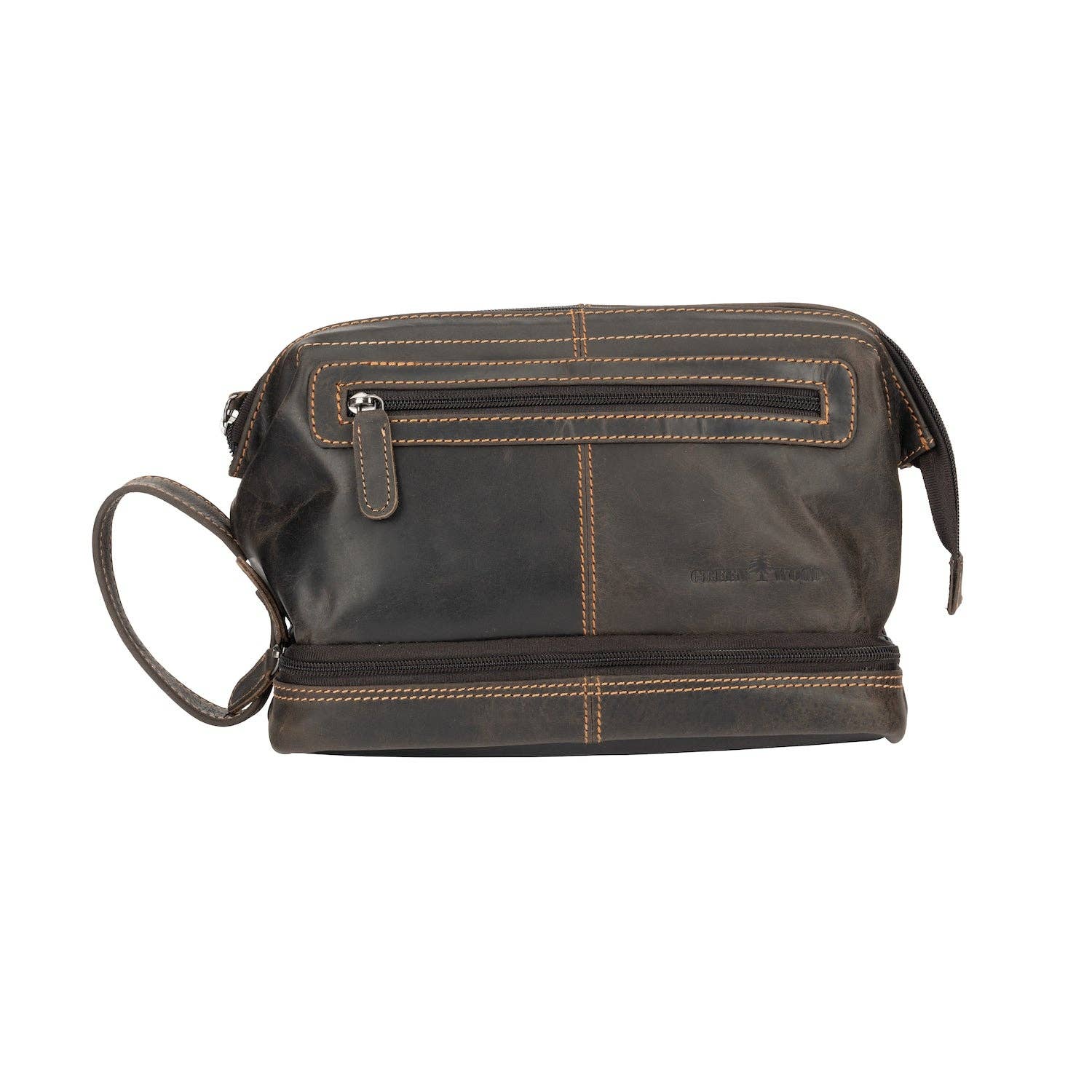 Leather Toiletry Bag Napier TB798: Brown