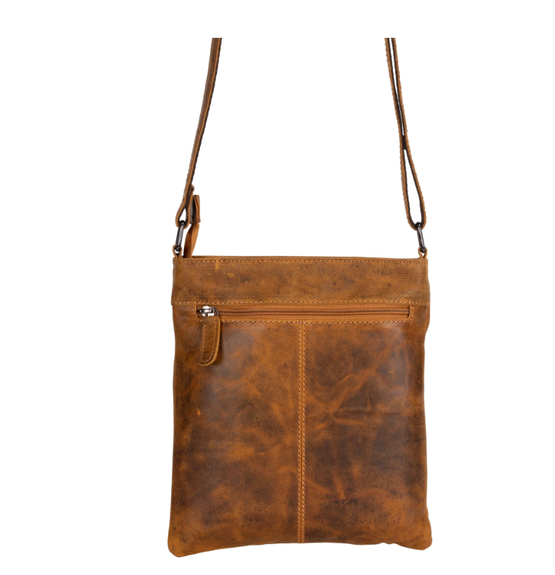 Ladies Cross Body Leather Bag Lucy LD007: Brown