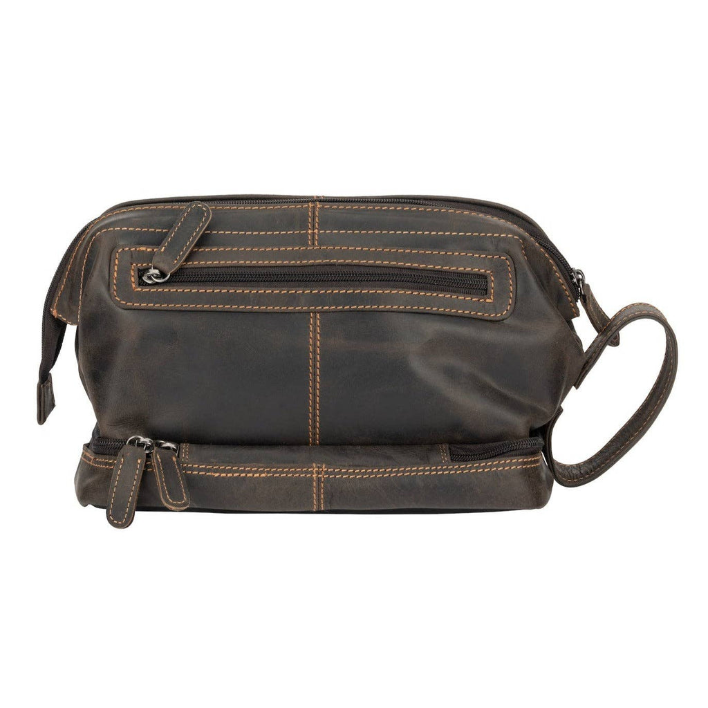 Leather Toiletry Bag Napier TB798: Brown