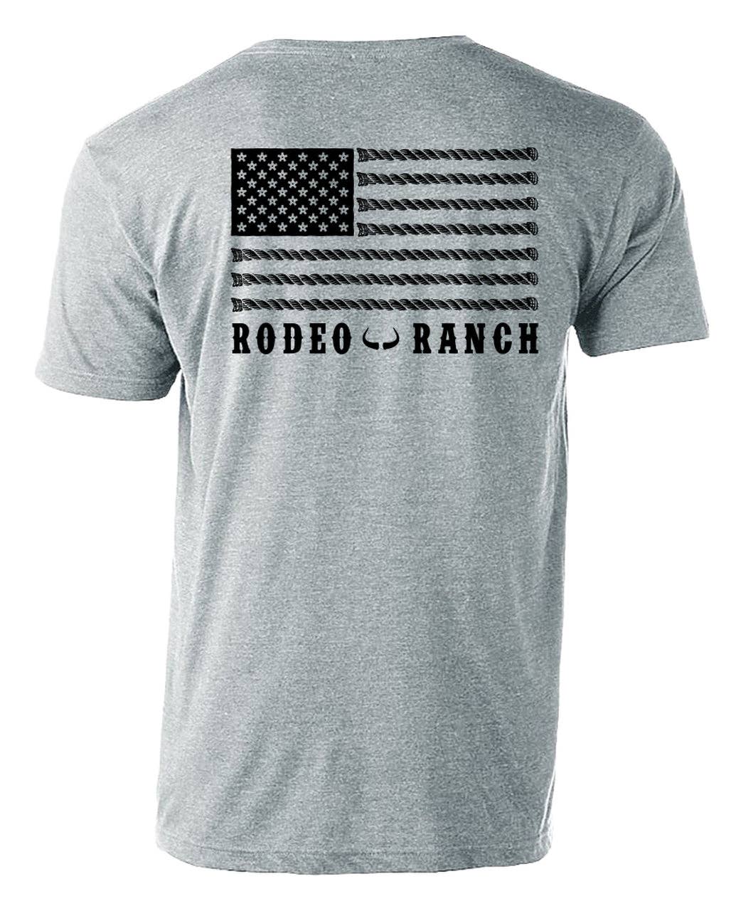 Rodeo Ranch Spur Flag Short Sleeve Shirt - Heather Grey: L