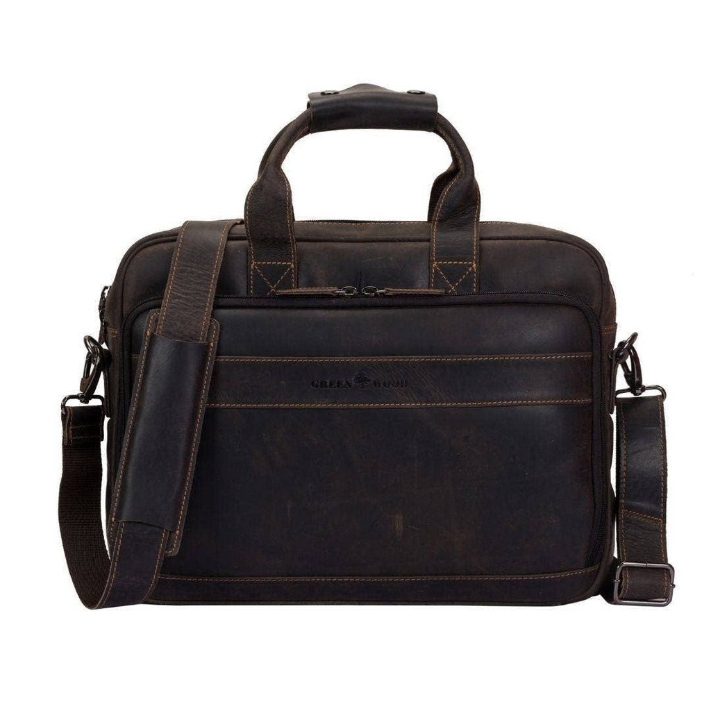 The Apollo Full-Grain Leather Briefcase: Brown