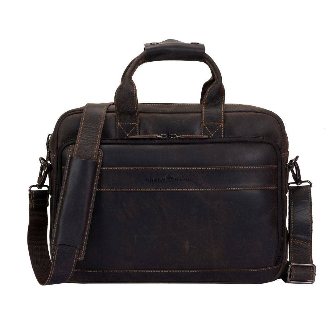 The Apollo Full-Grain Leather Briefcase: Brown