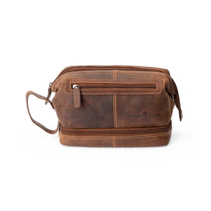 Leather Toiletry Bag Napier TB798: Brown