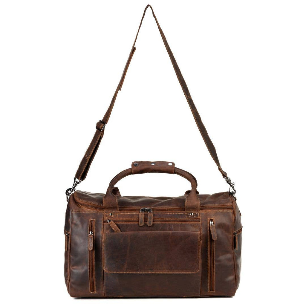 Leather Travel Bag Large - Casual Vintage Look - GW12790: Sandal