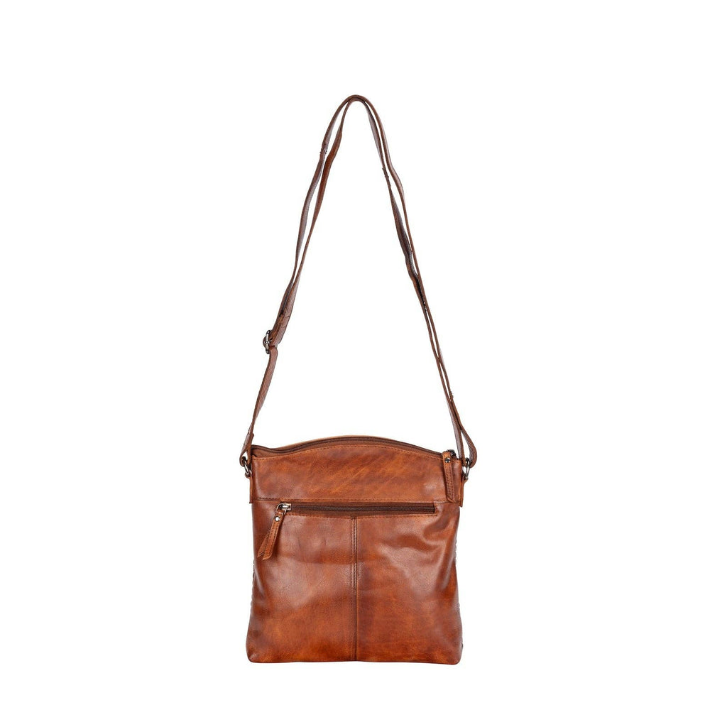 Leather Shoulder Bag Elsa for Women: Cognac