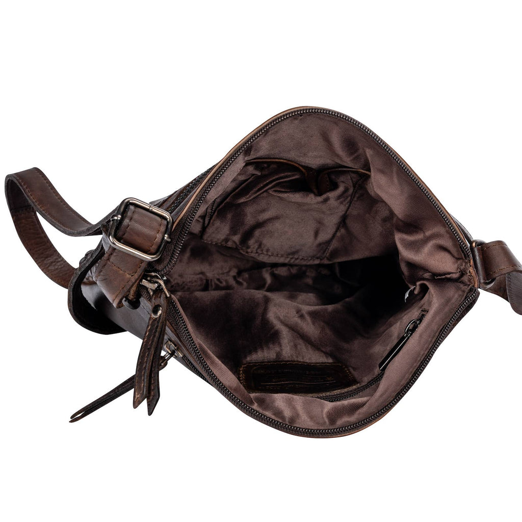 Leather Shoulder Bag Elsa for Women: Cognac