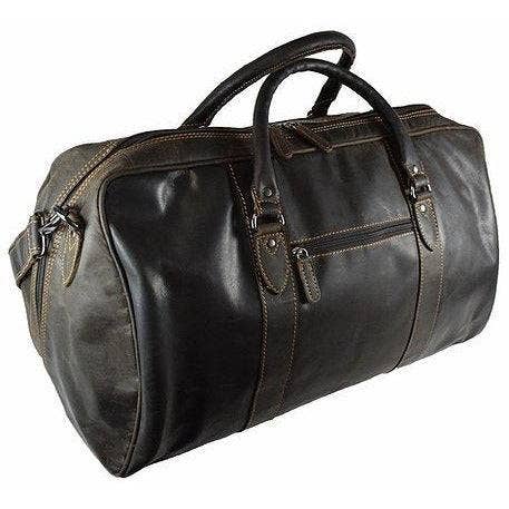 Leather Overnight Travel Bag Victoria GW12795: Brown