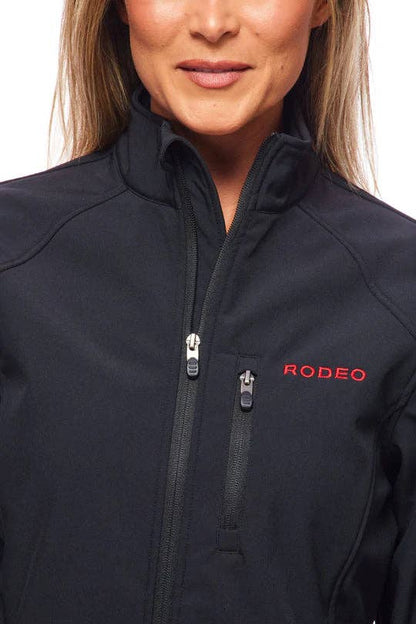 Women's Softshell Rodeo Embroidery Fleece-Lined Jackets USA: M