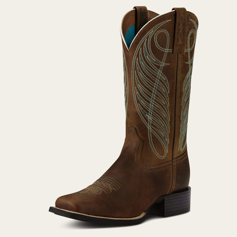 WOMENS Round Up Wide Square Toe Western Boot 10018528