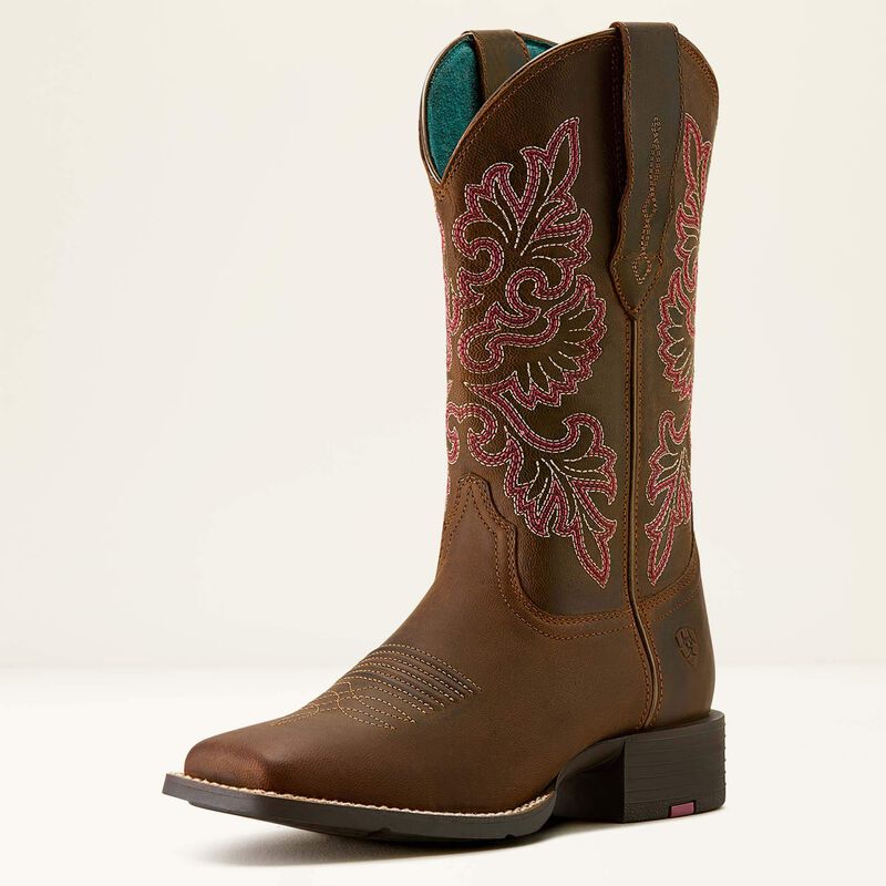 WOMENS Round Up StretchFit Wide Square Toe Western Boot 10064078