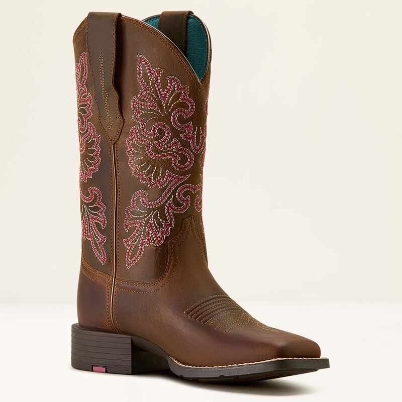 WOMENS Round Up StretchFit Wide Square Toe Western Boot 10064078