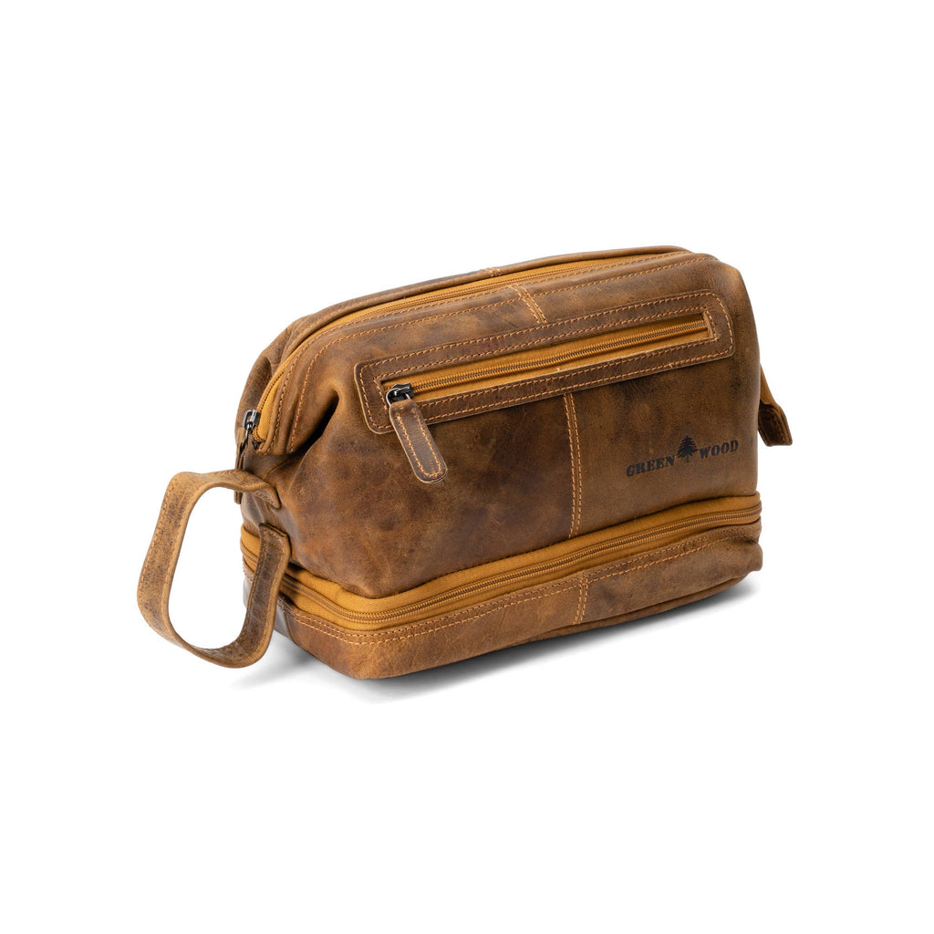 Leather Toiletry Bag Napier TB798: Brown