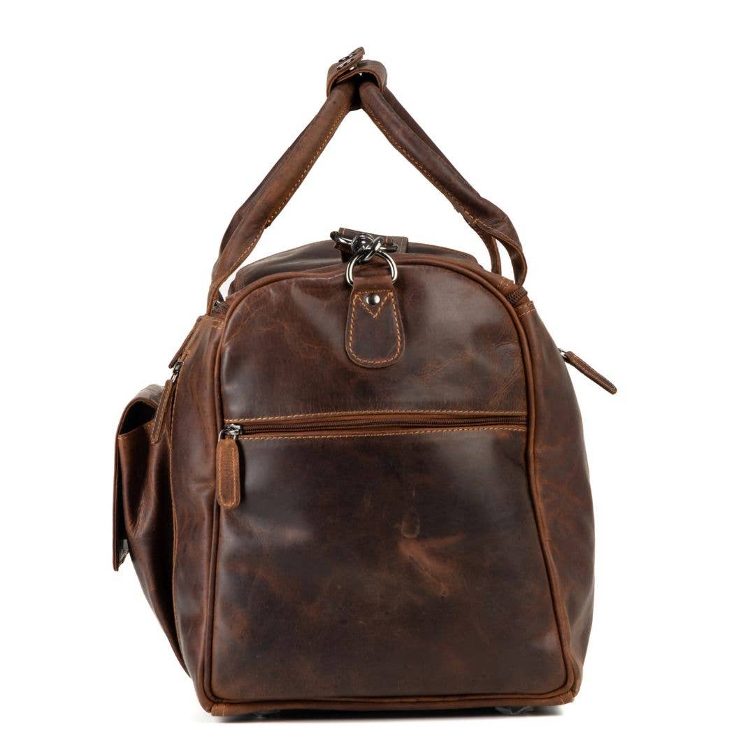 Leather Travel Bag Large - Casual Vintage Look - GW12790: Sandal