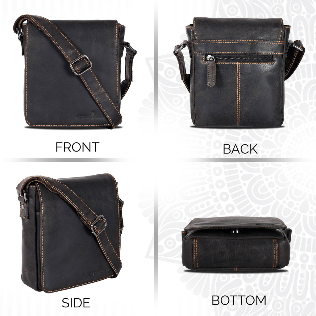 Leather Shoulder Bag Luna: Sandel