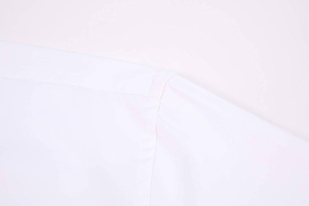 Mens Dress Shirts Wrinkle Free Regular Long Sleeve Shirts - WHITE: L