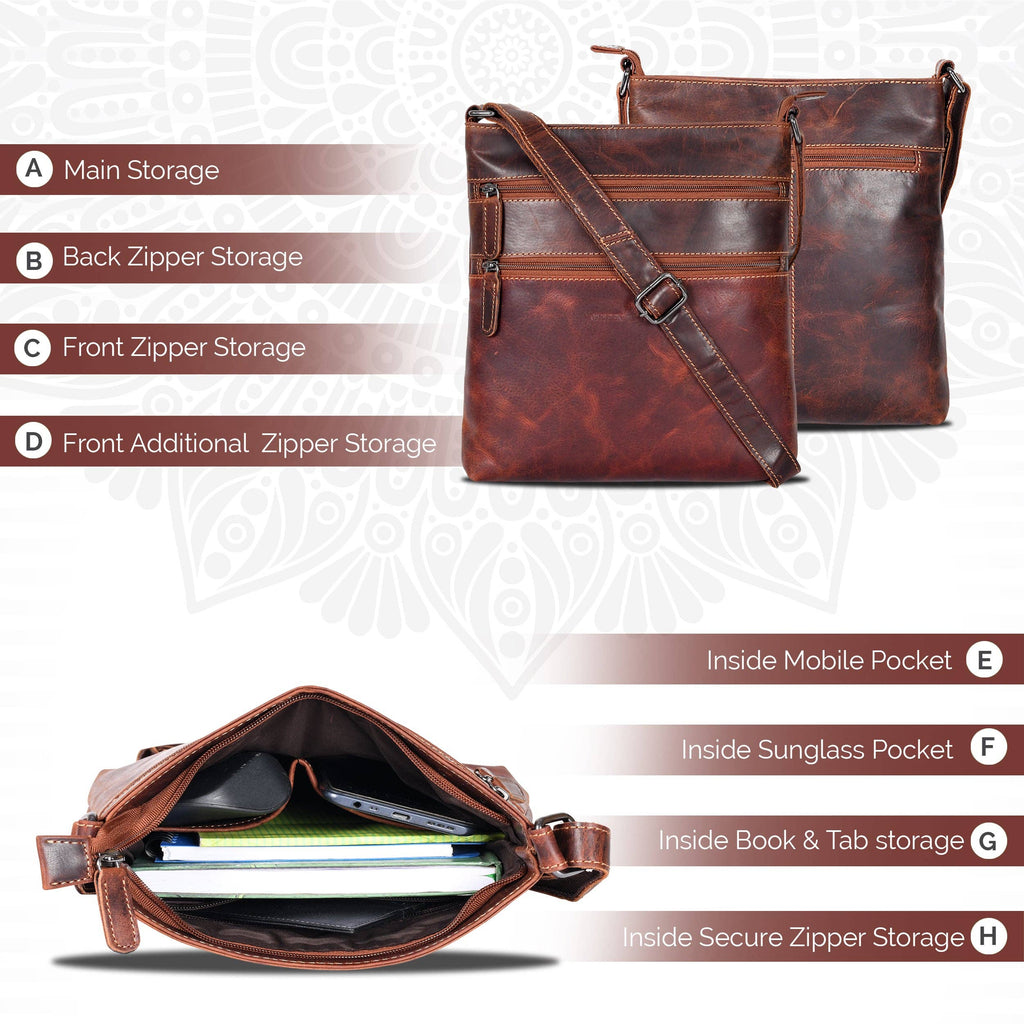 Leather Crossbody Purse: Sandel