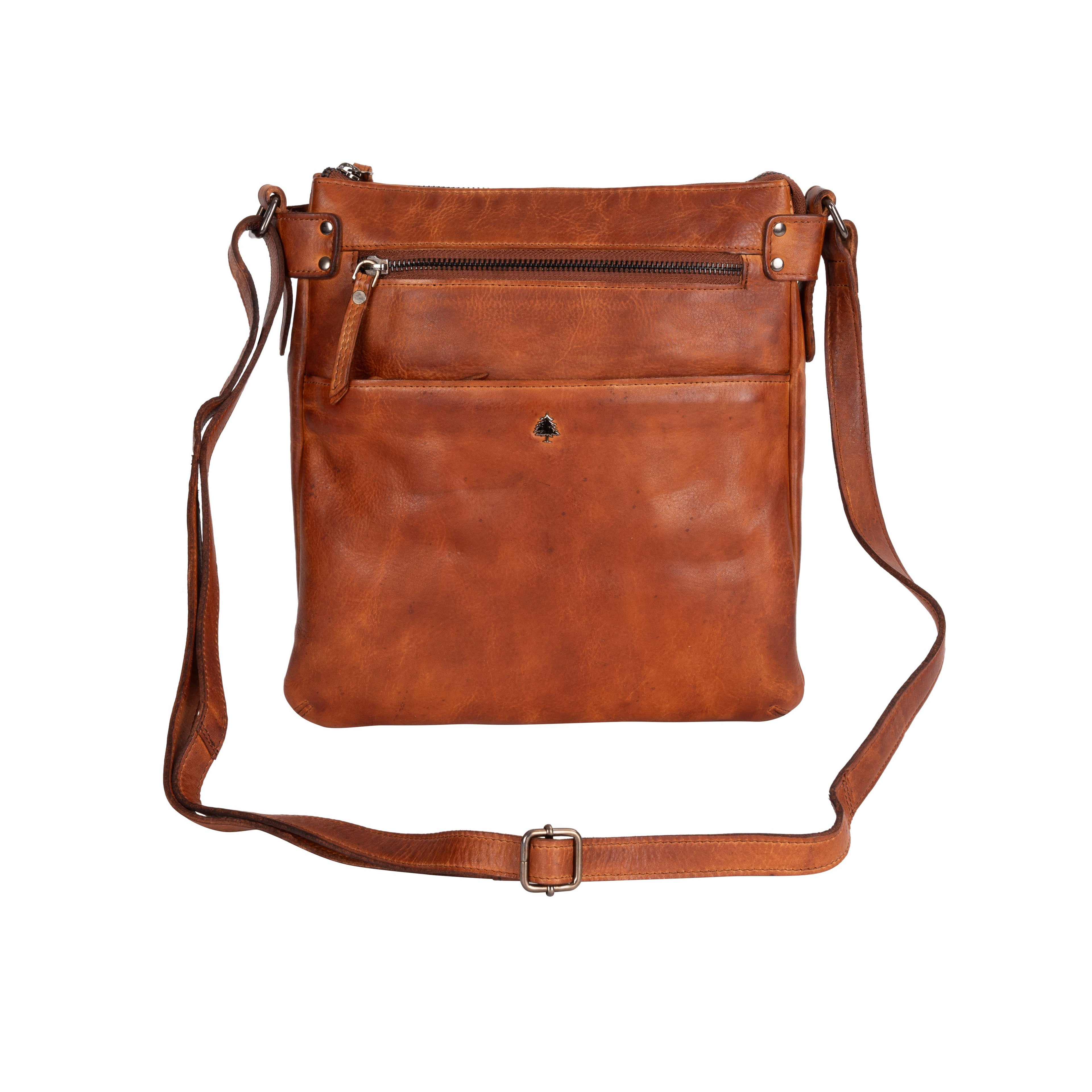 Robbie Leather Crossbody Shoulder Bag: Brown