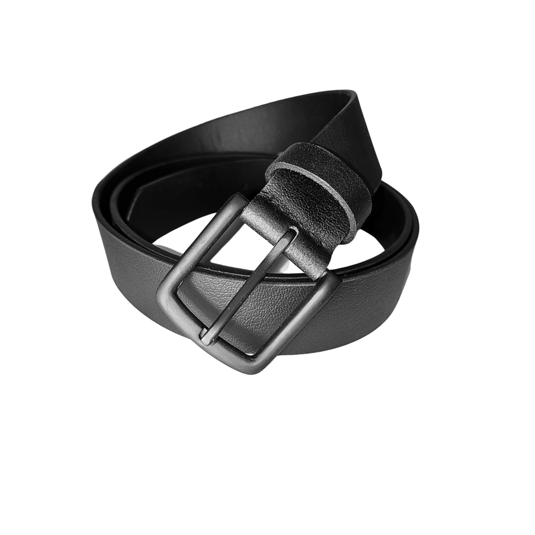 Leather Black Belt with Black Buckle: Wide / X-Large