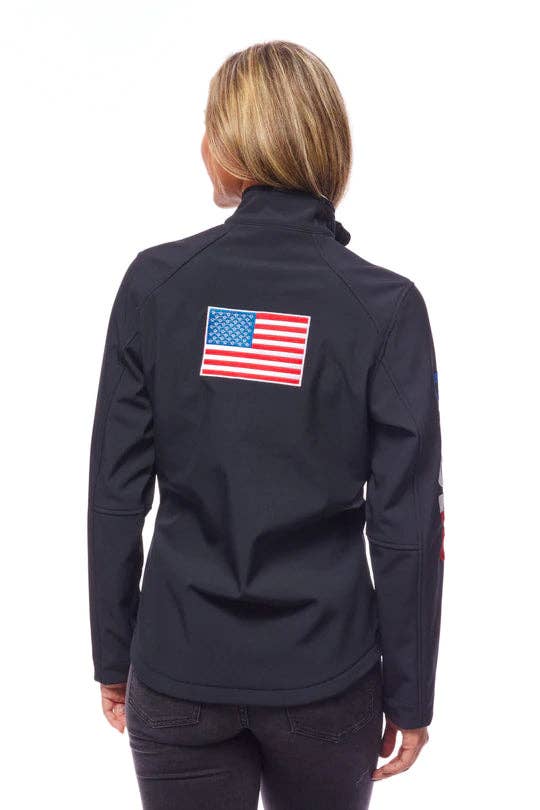 Women's Softshell Rodeo Embroidery Fleece-Lined Jackets USA: M