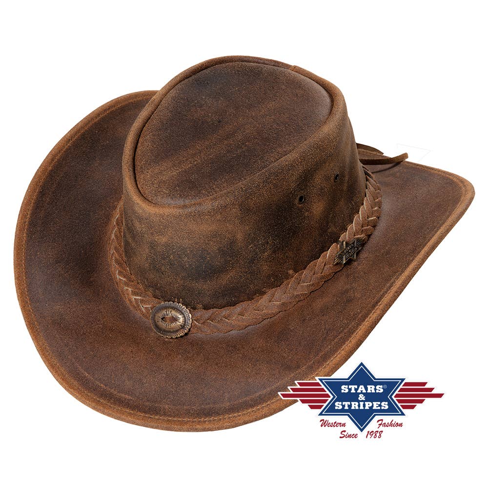 Leather western hat - Crazy Horse: M