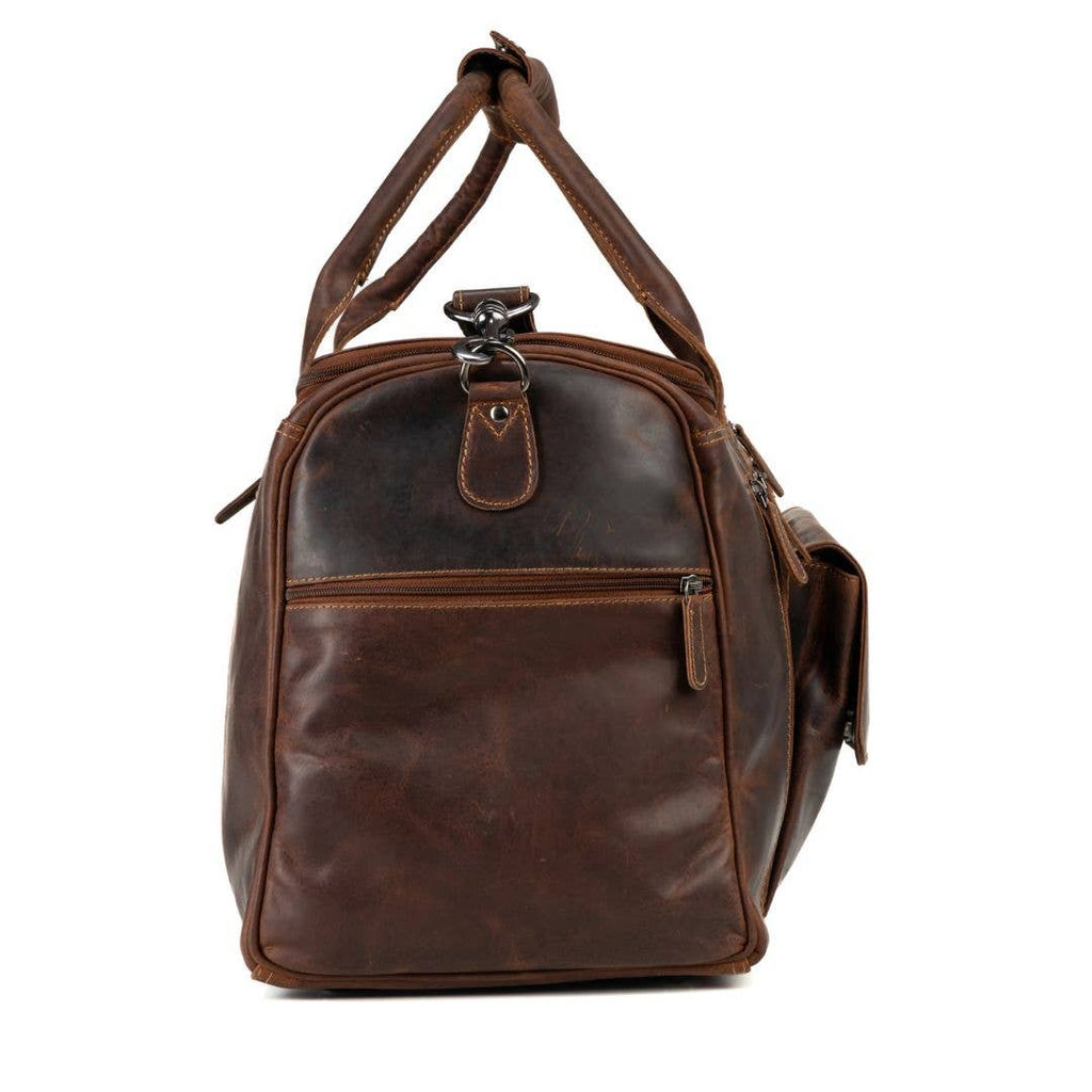 Leather Travel Bag Large - Casual Vintage Look - GW12790: Sandal